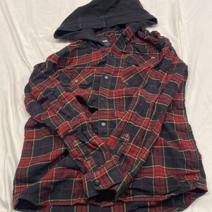 Red Vans Flannel Hoodie